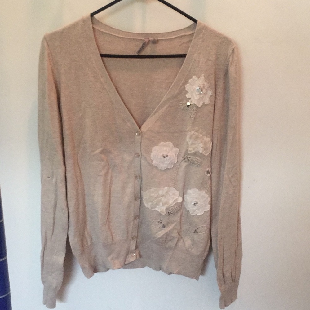 Flowers cream cardigan